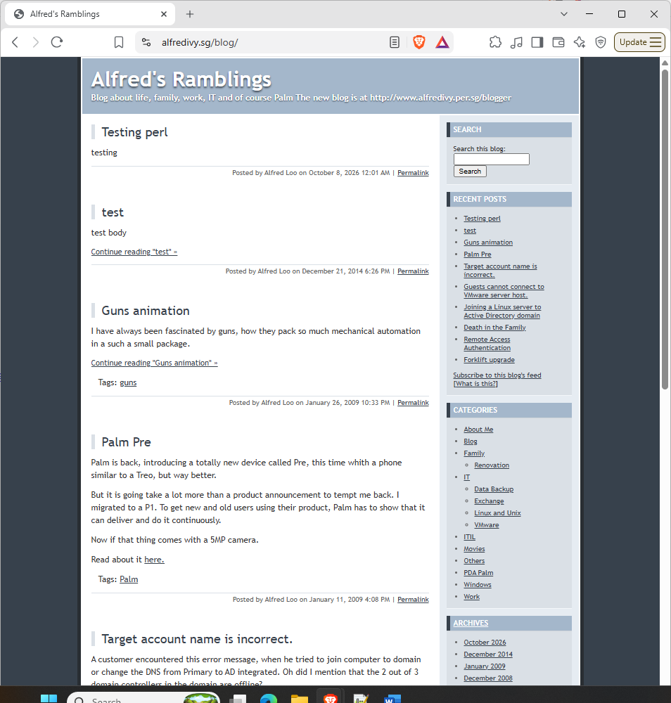 Movable Type blog 2006 - 2009